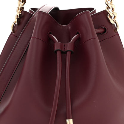 Jimmy Choo Calfskin Bon Bon Bucket Bag Burgundy 7 of 11