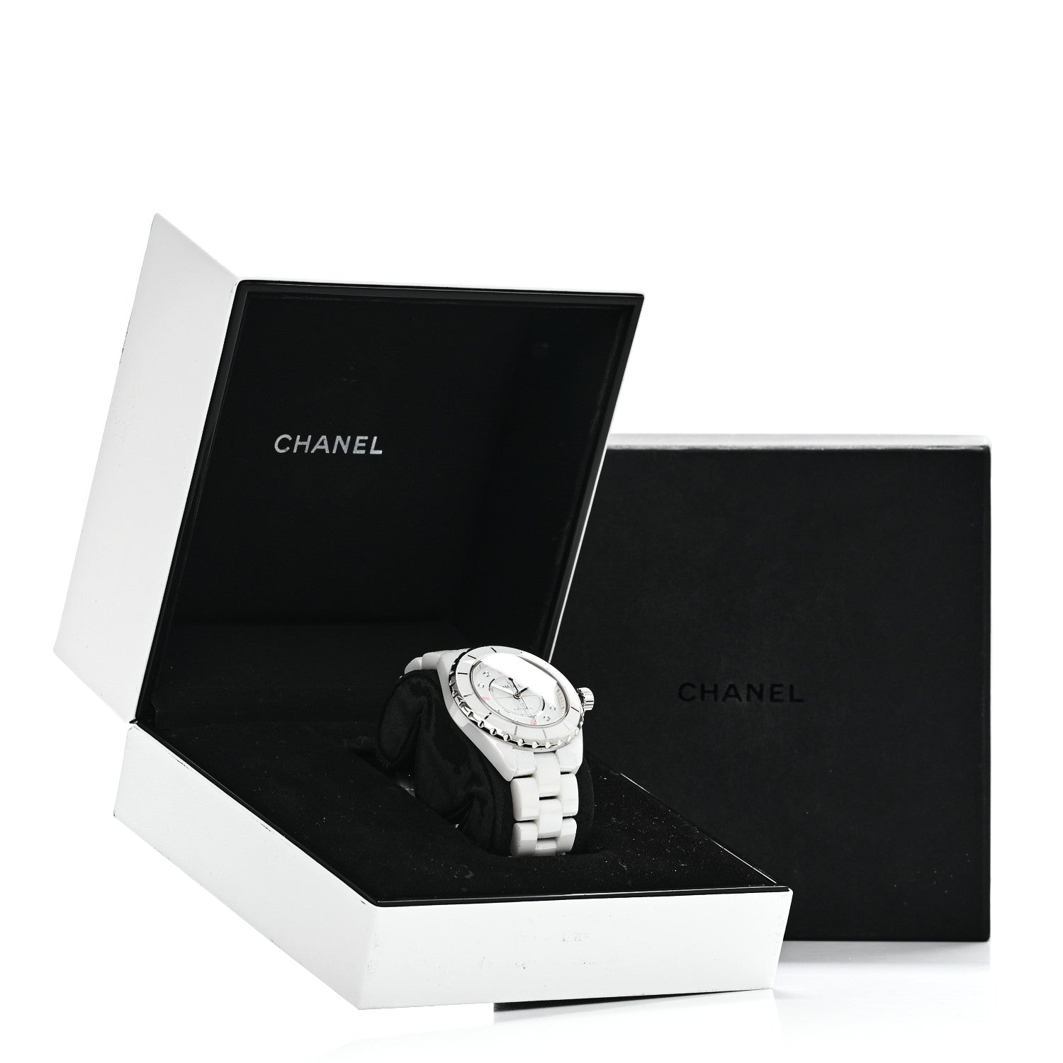 Chanel Stainless Steel Ceramic Diamond 38mm J12 Automatic Watch Pink 5 of 5