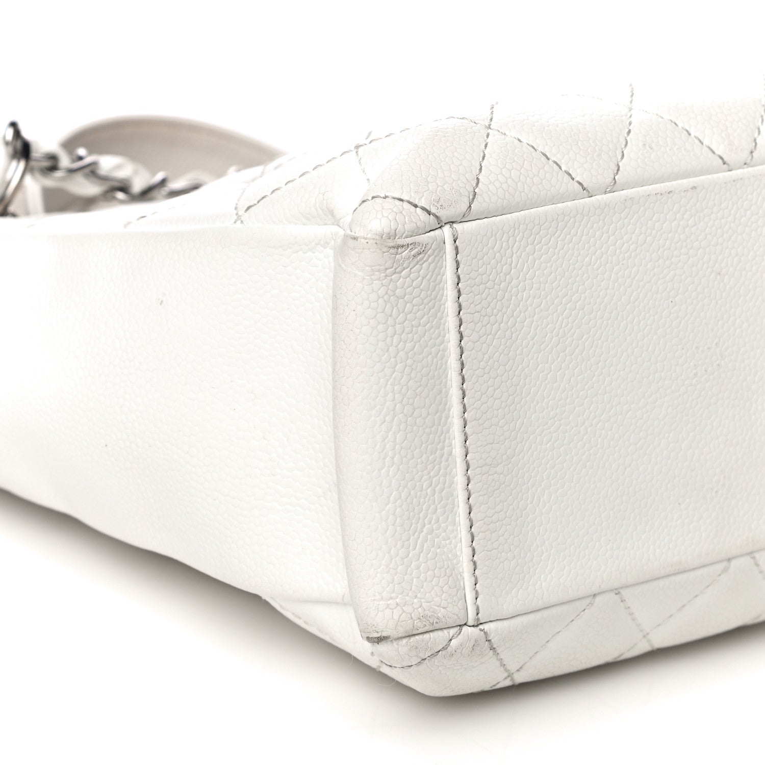 Chanel Caviar Quilted Petit Shopping Tote PST White 12 of 38