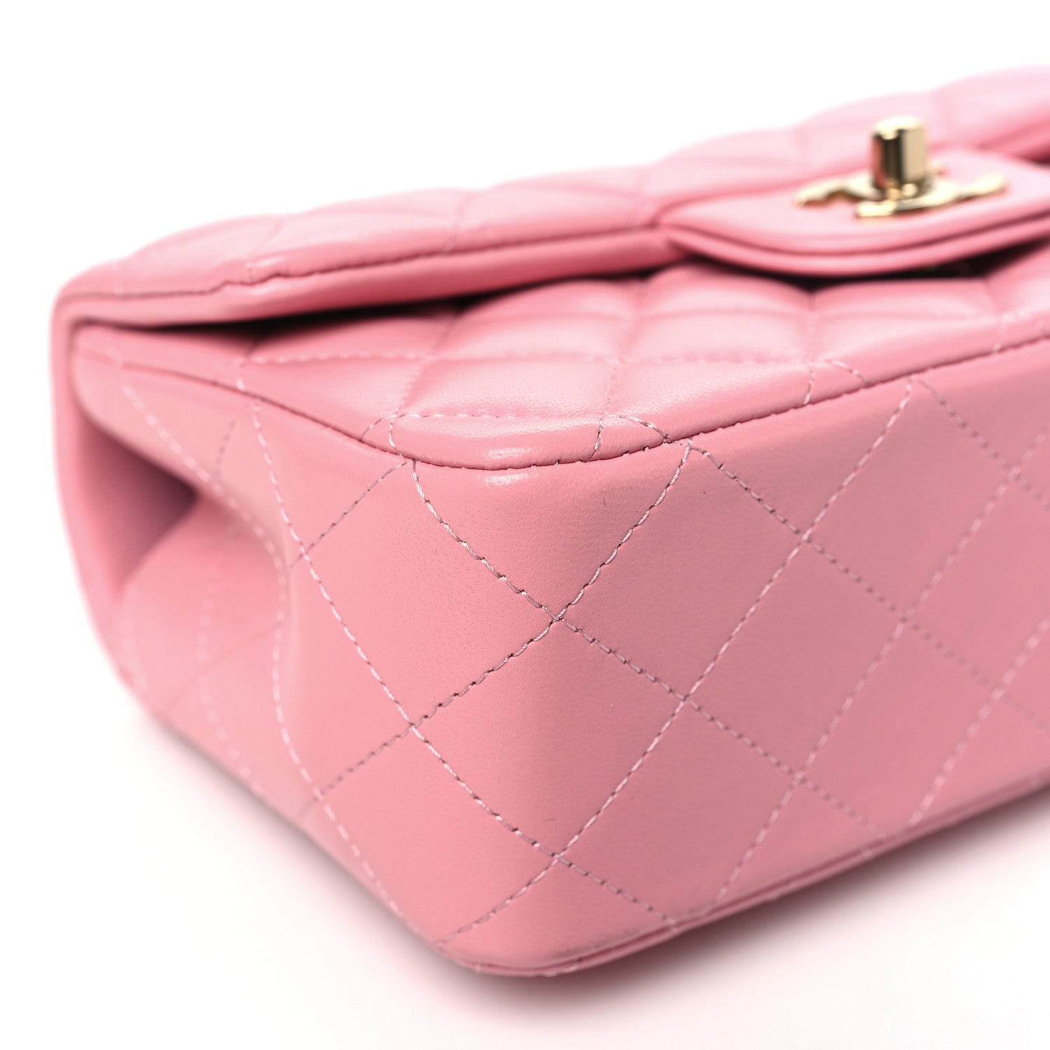 Chanel Lambskin Quilted Mini Top Handle Rectangular Flap Pink 9 of 11