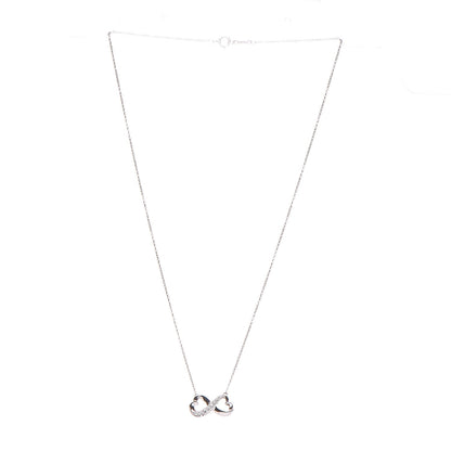 Tiffany 18K White Gold Diamond Paloma Picasso Double Loving Heart Necklace 3 of 11