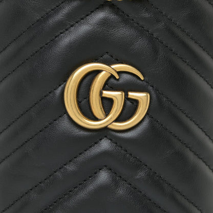 Gucci Calfskin Matelasse Mini GG Marmont 2.0 Bucket Bag Black 9 of 9