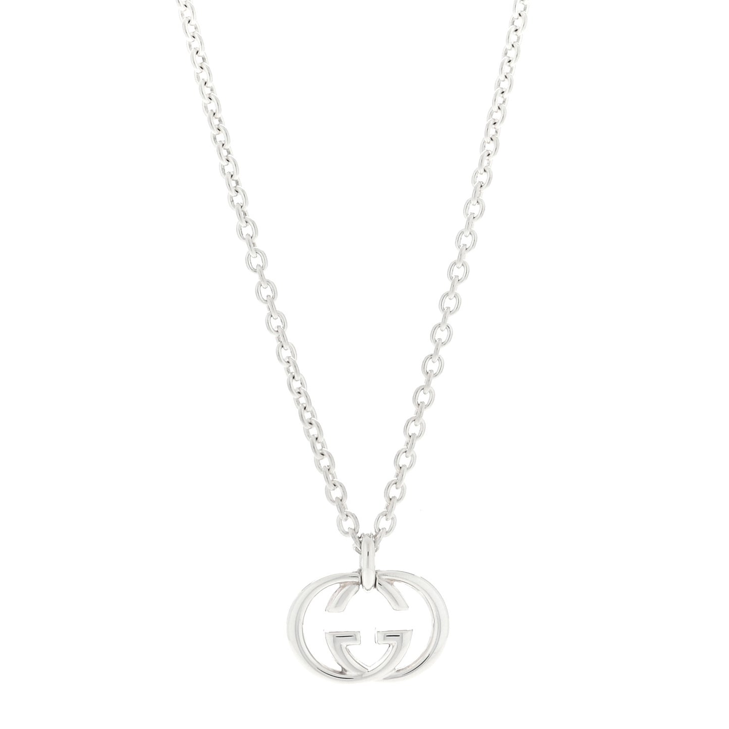 Sterling Silver Britt Interlocking GG Pendant Necklace