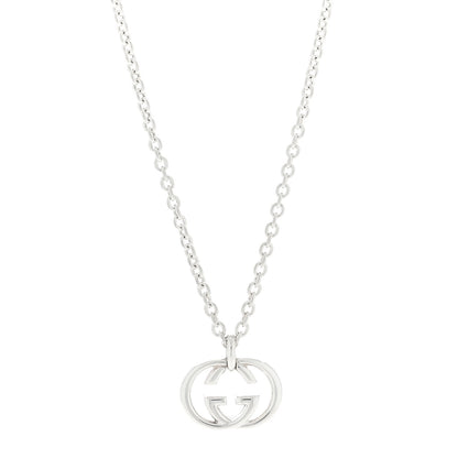 Gucci Sterling Silver Britt Interlocking GG Pendant Necklace 1 of 3