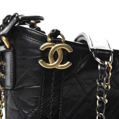 Chanel Aged Calfskin Quilted Small Gabrielle Hobo Black 10 of 10