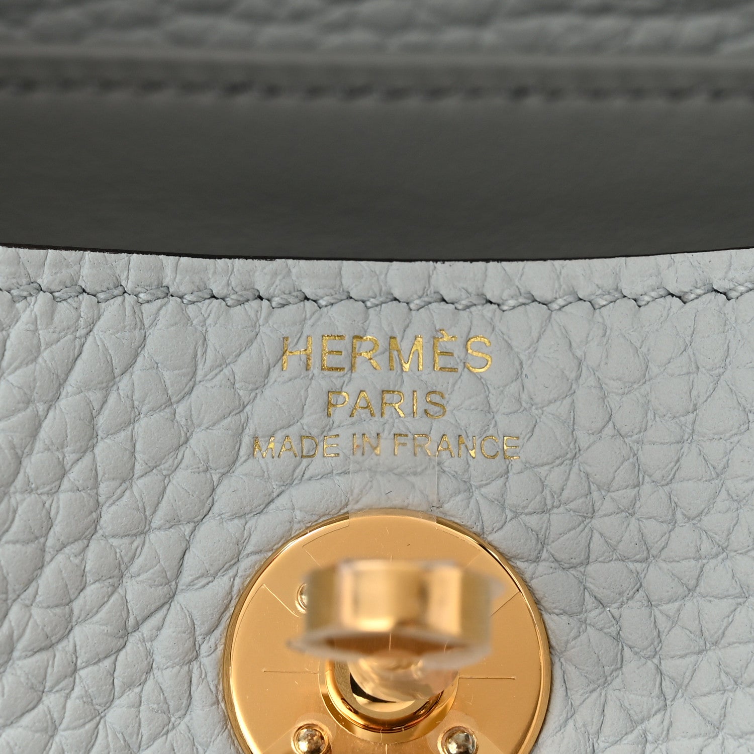 Hermes Taurillon Clemence Mini Lindy 20 Bleu Pale 6 of 11