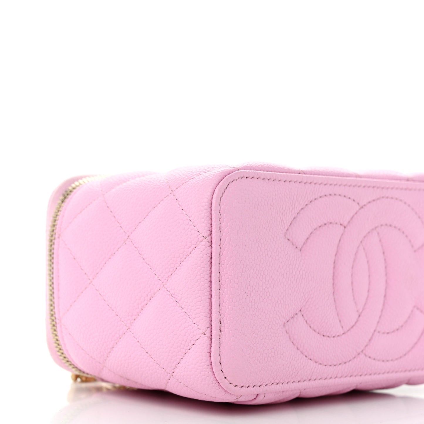 Caviar Quilted Sweetheart Vanity Case Pink
