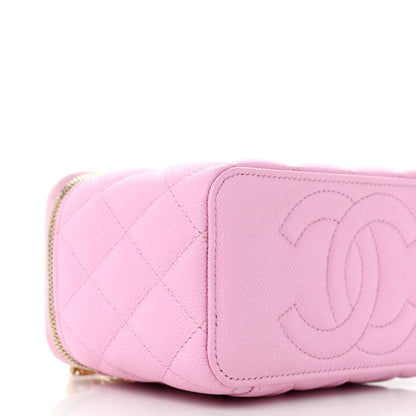 Chanel Caviar Quilted Sweetheart Vanity Case Pink 9 of 14