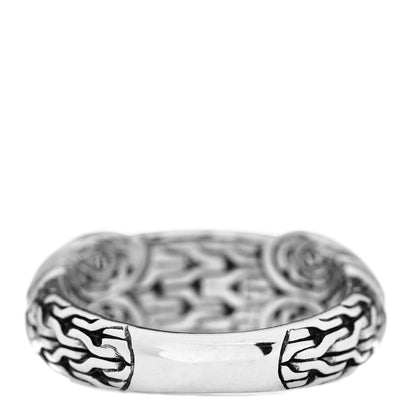 John Hardy Sterling Silver Diamond Asli Classic Chain Link Dome Ring 54 7 3 of 5