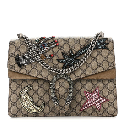 Gucci GG Supreme Monogram Shooting Star Embroidered Medium Dionysus Shoulder Bag Beige 1 of 12