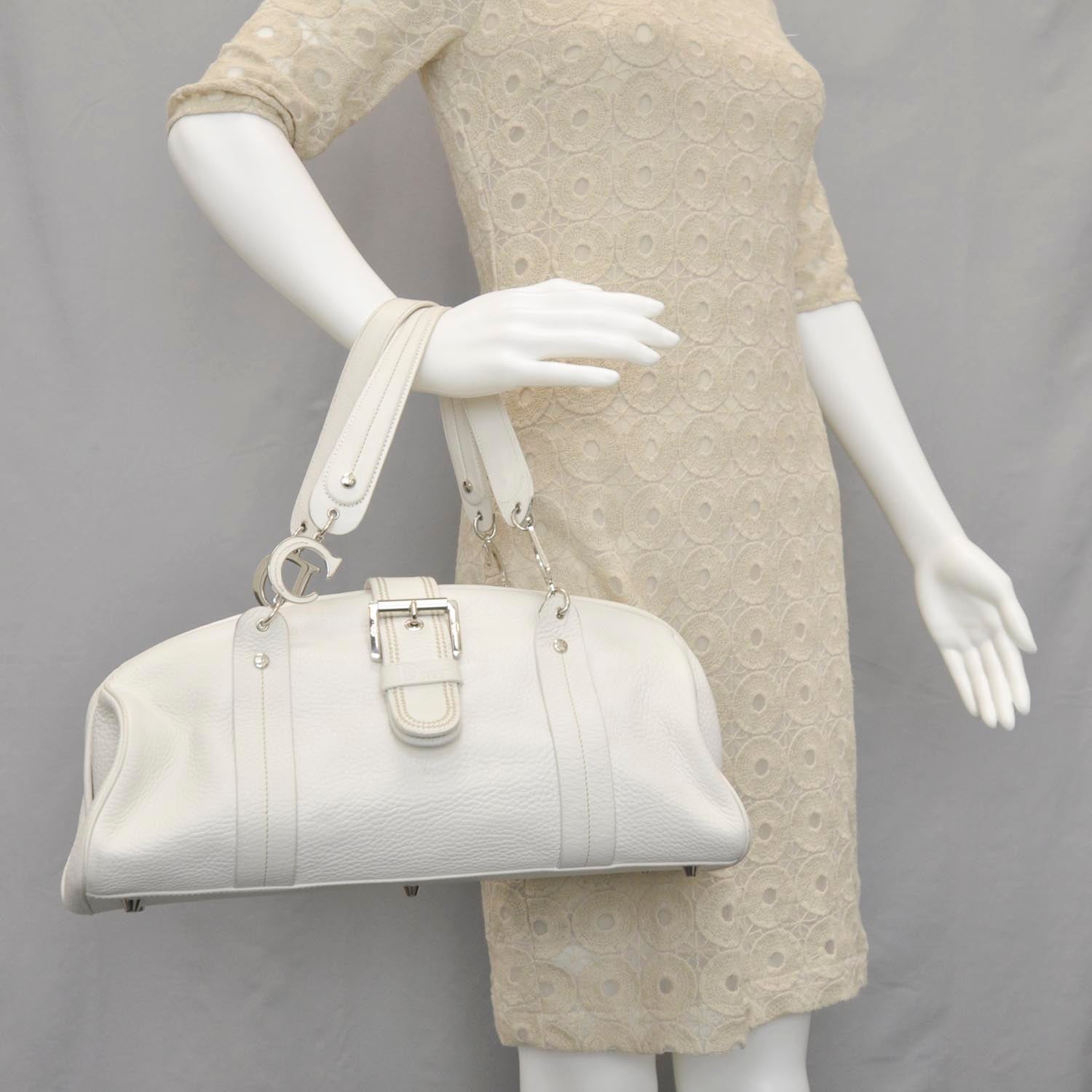 Christian Dior Leather Charm Satchel White 2 of 10