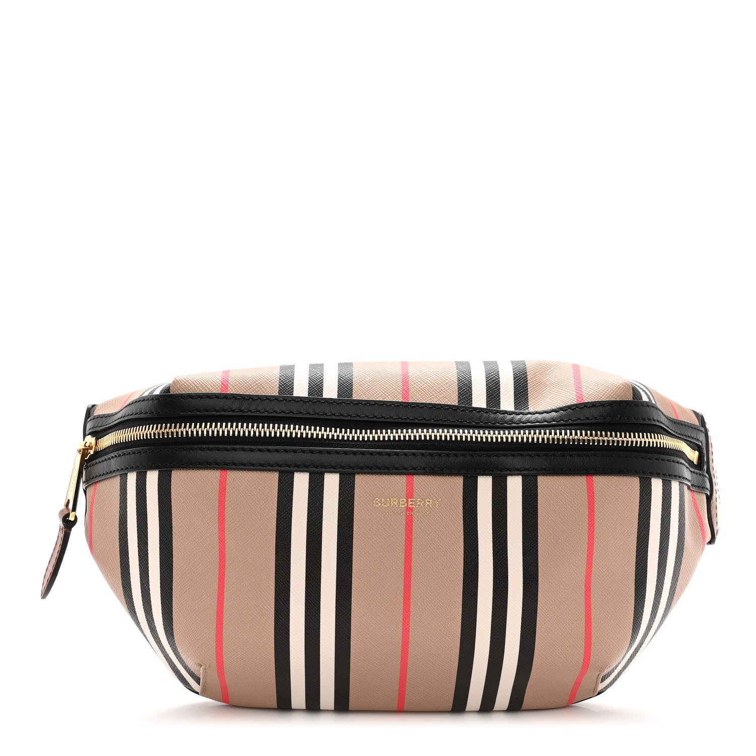 Burberry E-Canvas Icon Stripe Sonny Bum Bag Archive Beige 1 of 10