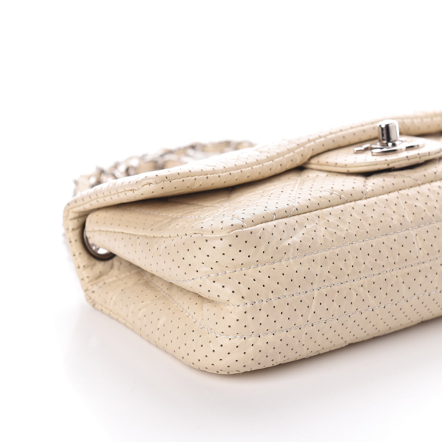 Chanel Aged Calfskin Perforated Small Flap Ivory 9 of 10