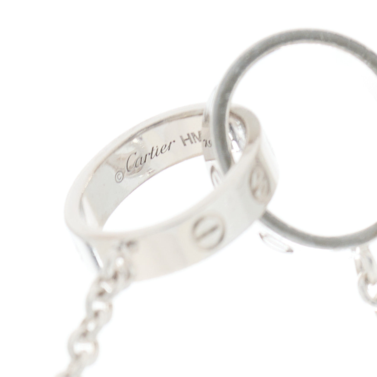 Cartier 18K White Gold Interlocking LOVE Necklace 3 of 5