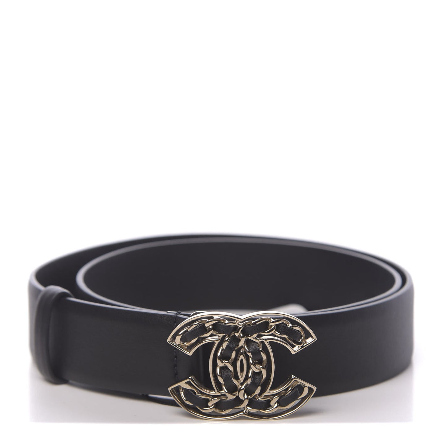 Calfskin CC Chain Belt 75 30 Dark Brown