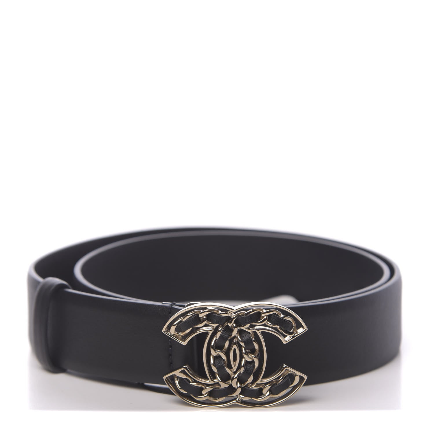 Chanel Calfskin CC Chain Belt 75 30 Dark Brown 1 of 8