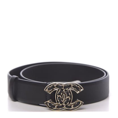 Chanel Calfskin CC Chain Belt 75 30 Dark Brown 1 of 8