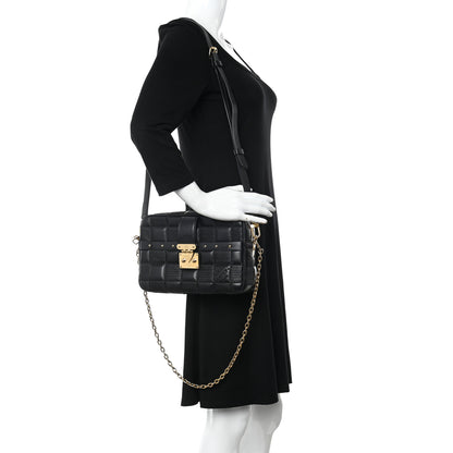 Louis Vuitton Lambskin Damier Quilt Troca MM Black 2 of 13
