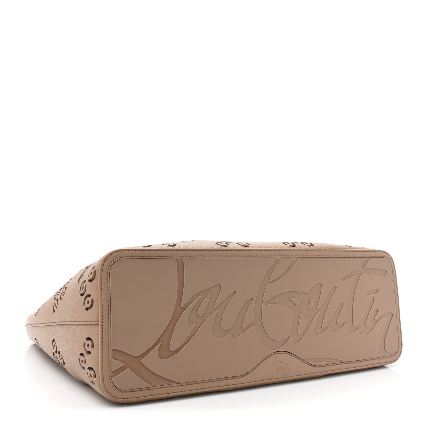 Calfskin Perforated Loubinthesky Large Cabarock Spikes Tote Roca