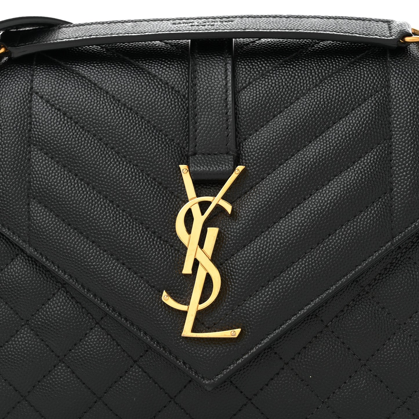 Grain De Poudre Textured Mixed Matelasse Triquilt Medium Monogram Satchel Black