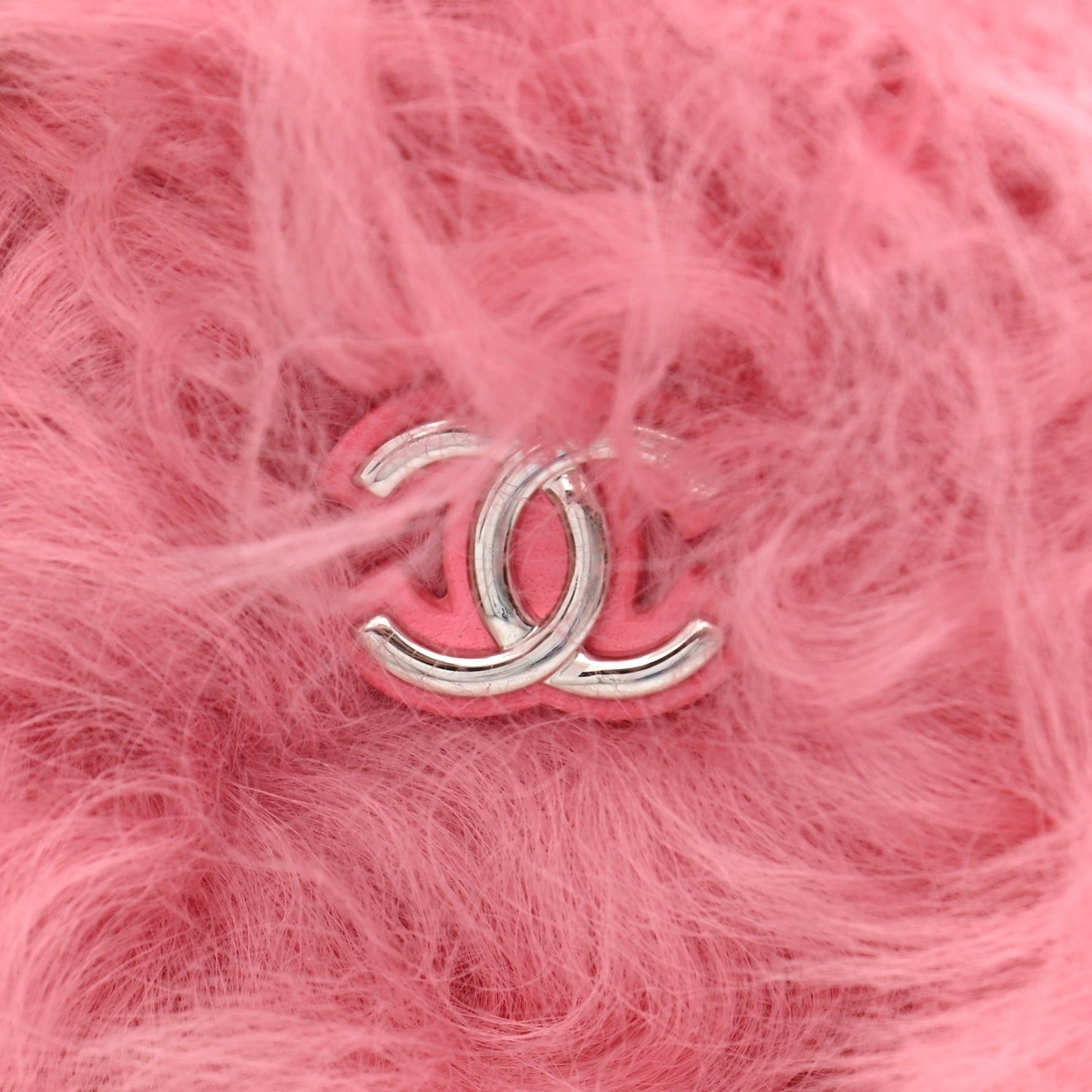 Shearling Lambskin CC Hook Card Holder Pink