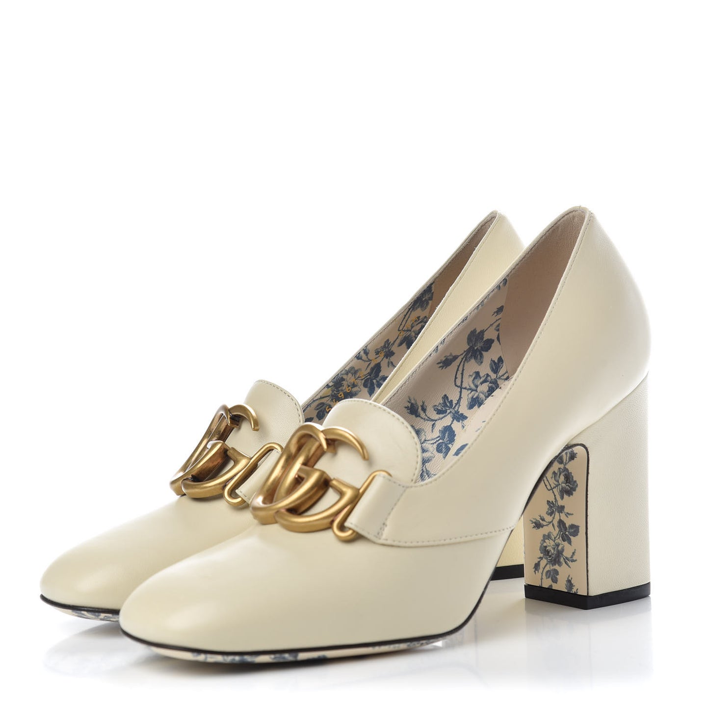 Malaga Kid GG Victoire 95mm Loafer Pumps 38 Vintage White