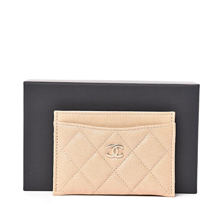 Chanel Iridescent Caviar Quilted Card Holder Beige 9 of 9