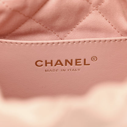 Chanel Shiny Calfskin Quilted Mini Chanel 22 Light Pink 6 of 10
