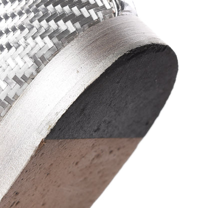 Chanel Metallic PVC Grosgrain Cap Toe Ballerina Flats 37.5 Silver Black 9 of 12