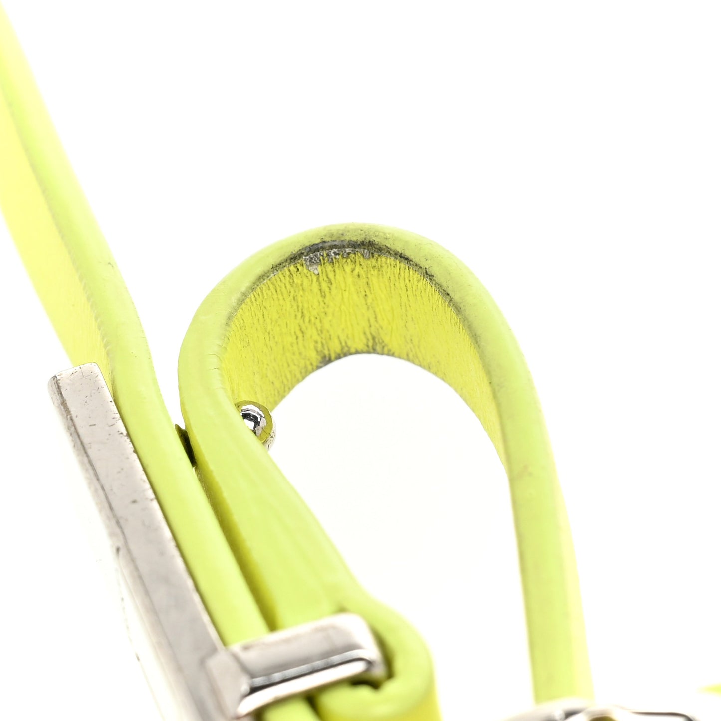 Smooth Calfskin Small Moon Cut Out Shoulder Bag Fluo Yellow