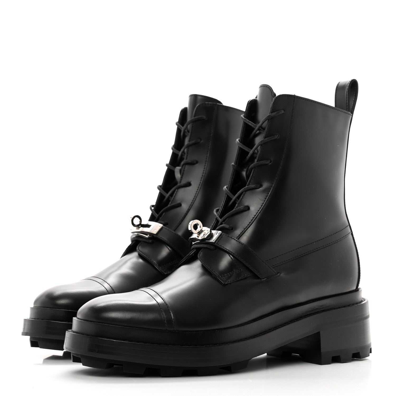 Hermes Glossed Calfskin Funk Ankle Boots 38 Black 3 of 9