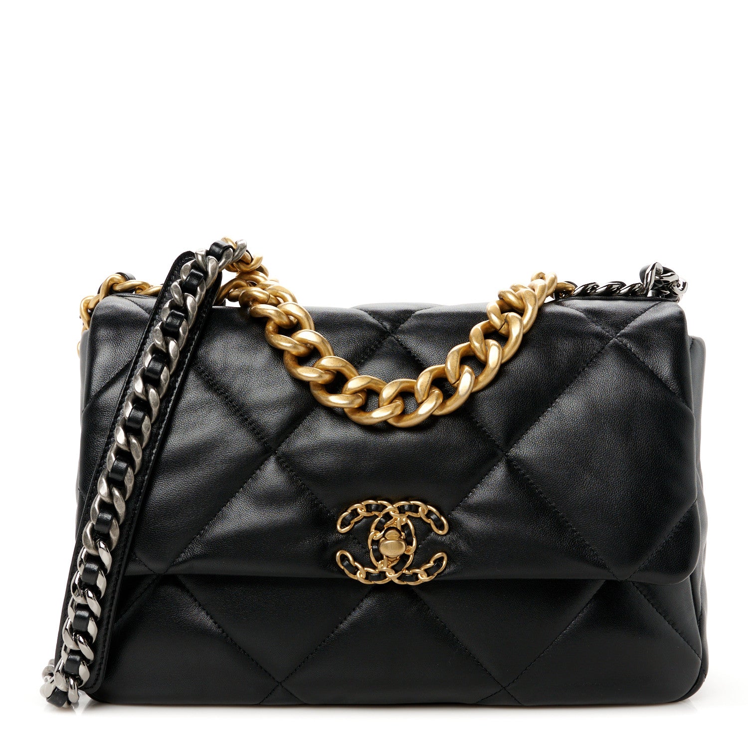 Chanel Lambskin Quilted Large Chanel 19 Flap Black 1 of 10