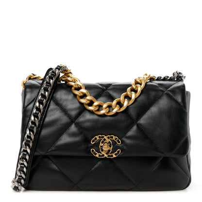 Chanel Lambskin Quilted Large Chanel 19 Flap Black 1 of 10