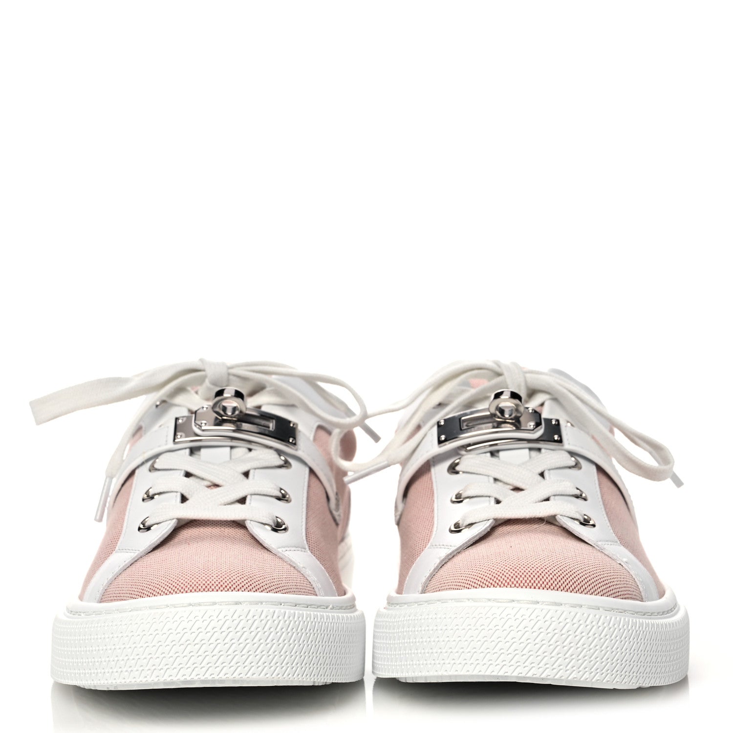 Hermes Calfskin Canvas Day Sneakers 38.5 Framboise White 2 of 8