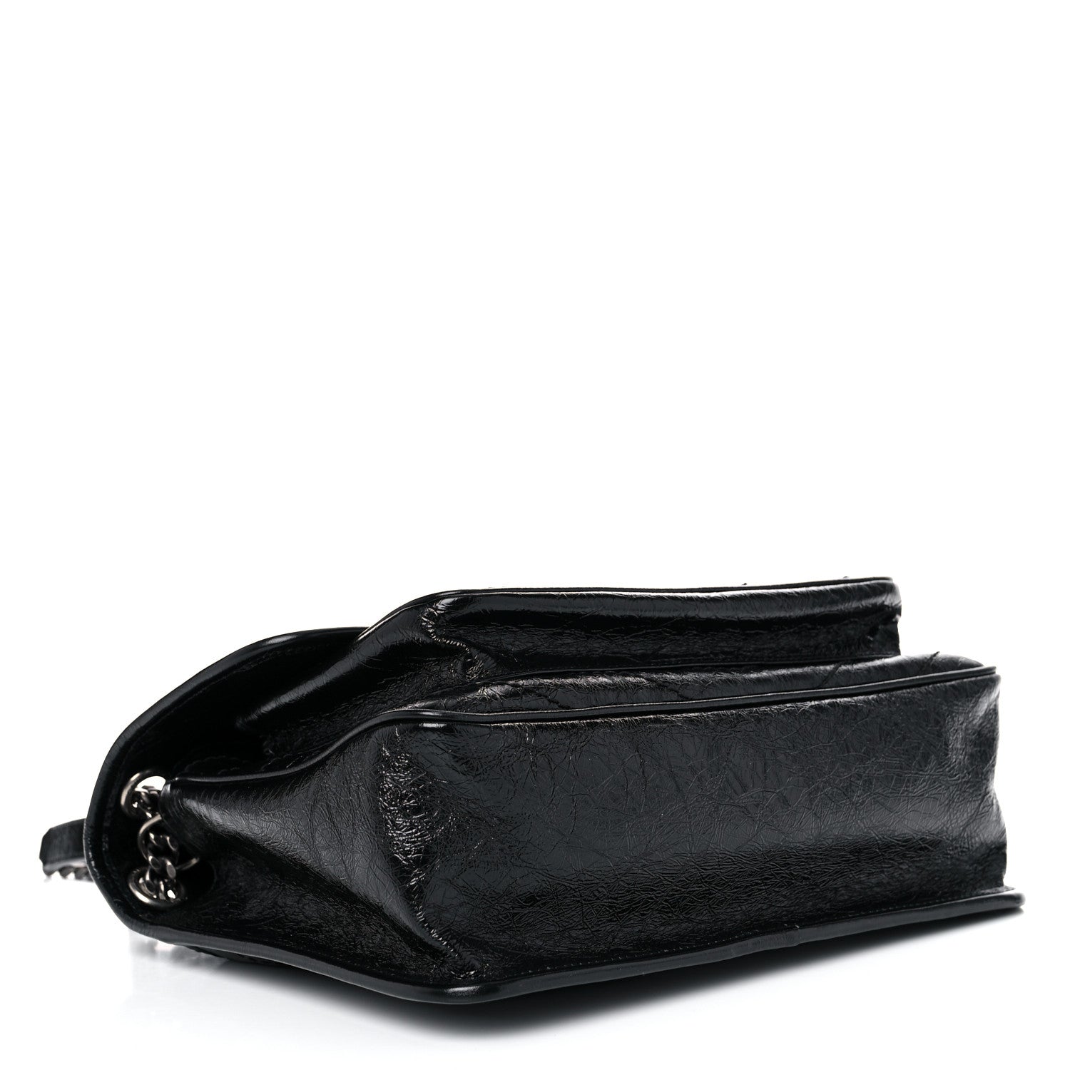 Saint Laurent Crinkled Calfskin Matelasse Monogram Medium Niki Chain Satchel Black 4 of 13