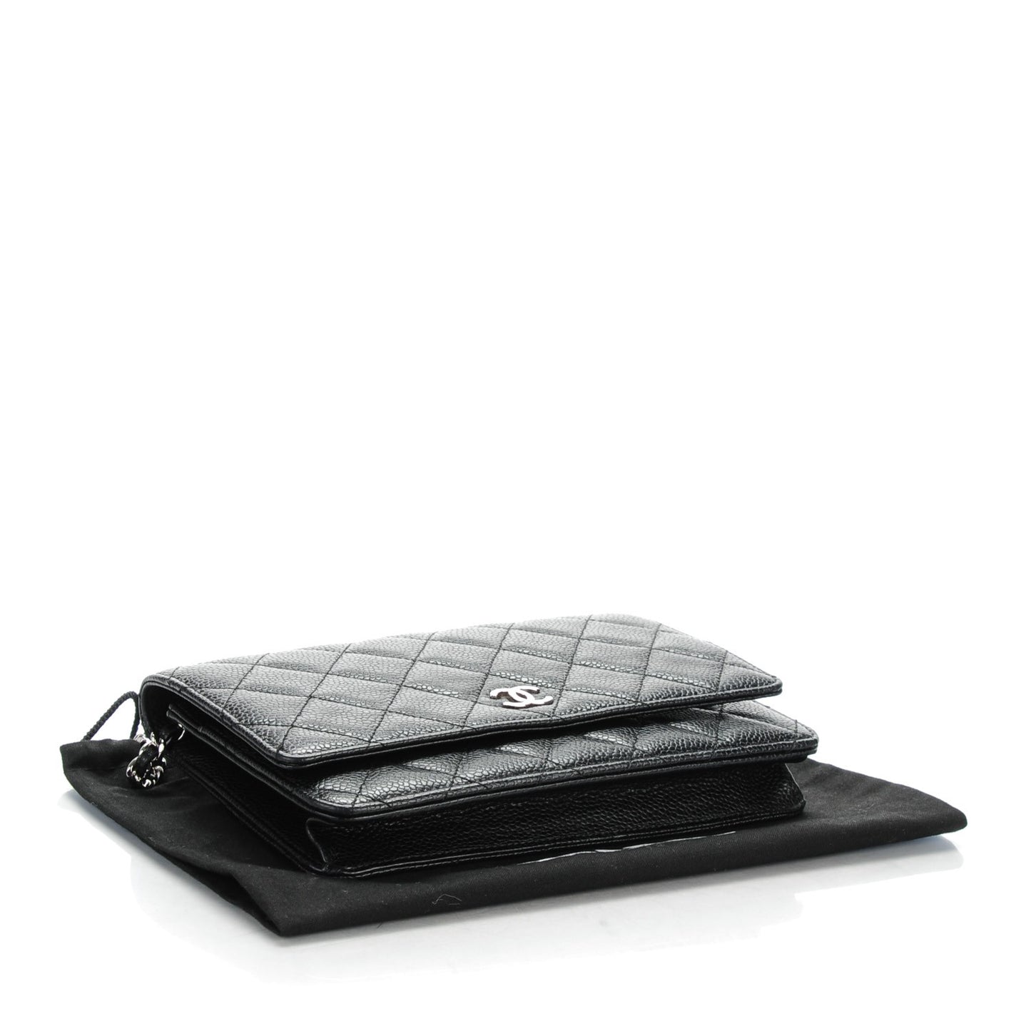 Caviar Quilted Wallet On Chain WOC Black
