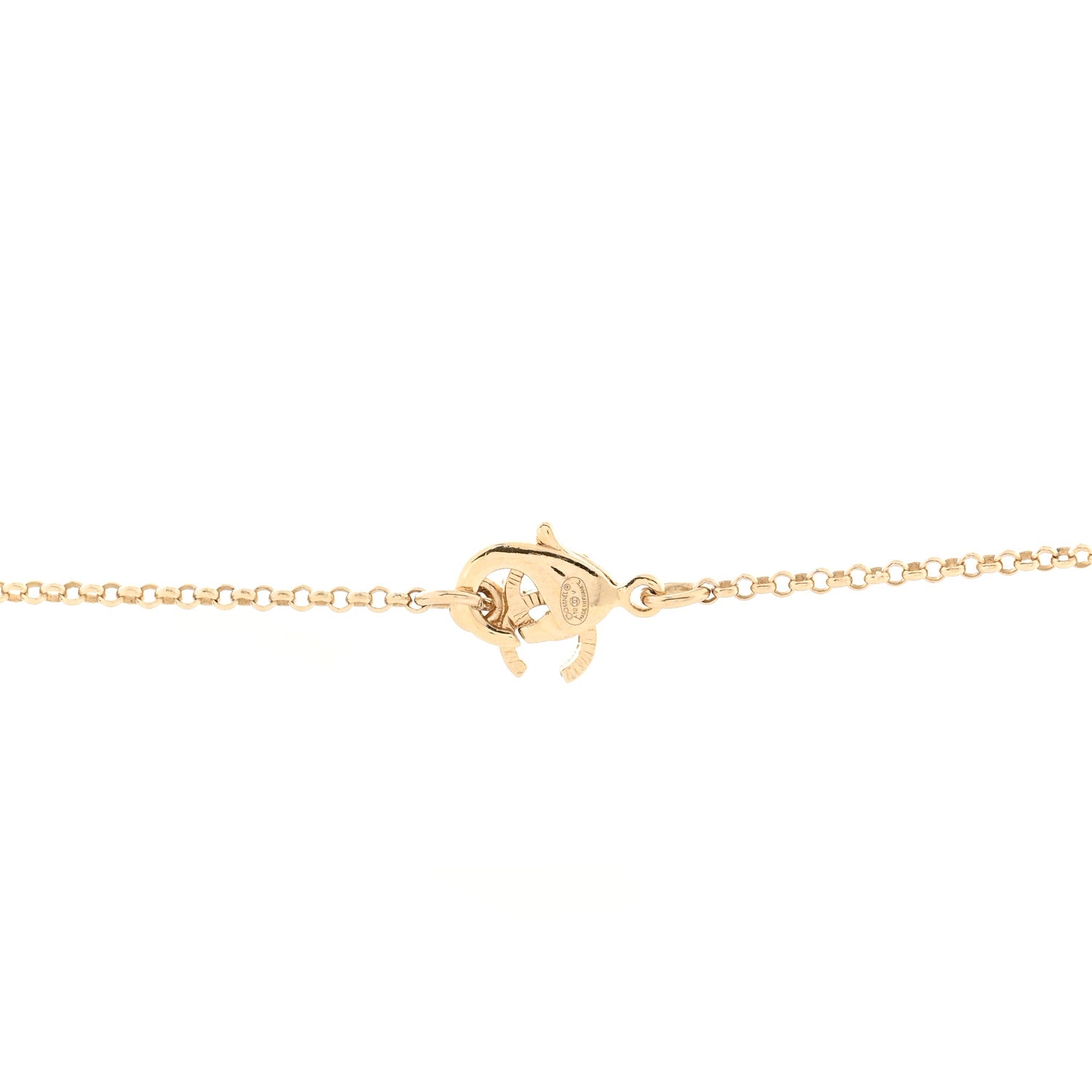 Chanel Crystal Pearl Camellia Necklace Gold 6 of 7