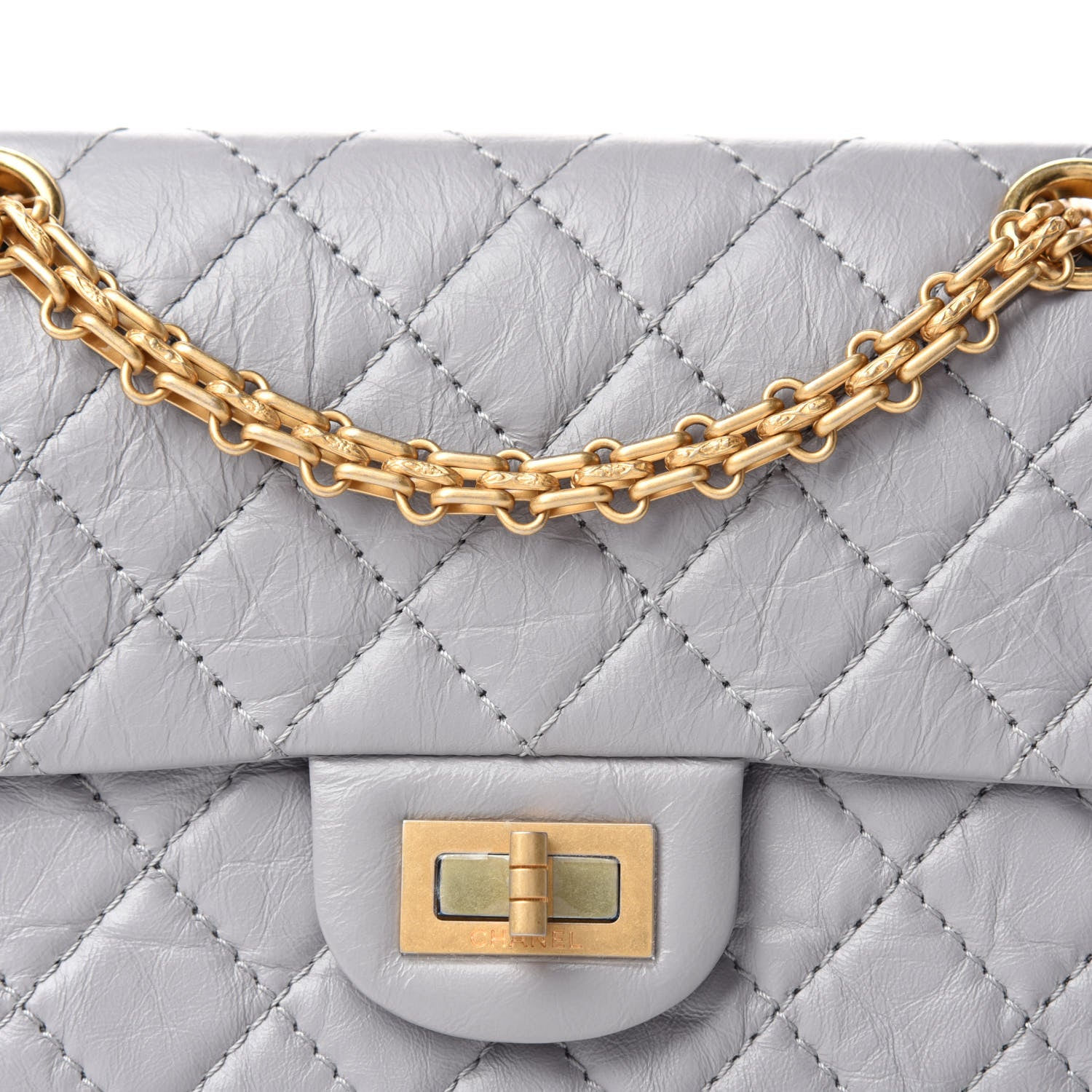 Chanel Aged Calfskin Quilted 2.55 Reissue Mini Flap Grey 10 of 11