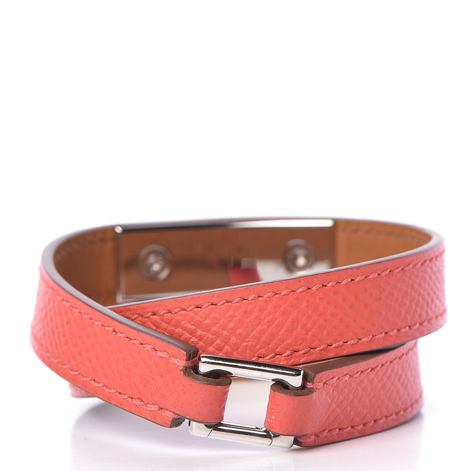 Hermes Epsom Rivale Double Tour Bracelet S Rose Jaipur 3 of 7