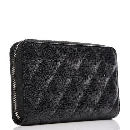 Chanel Caviar Quilted Small Zip Around Wallet Black 3 of 9