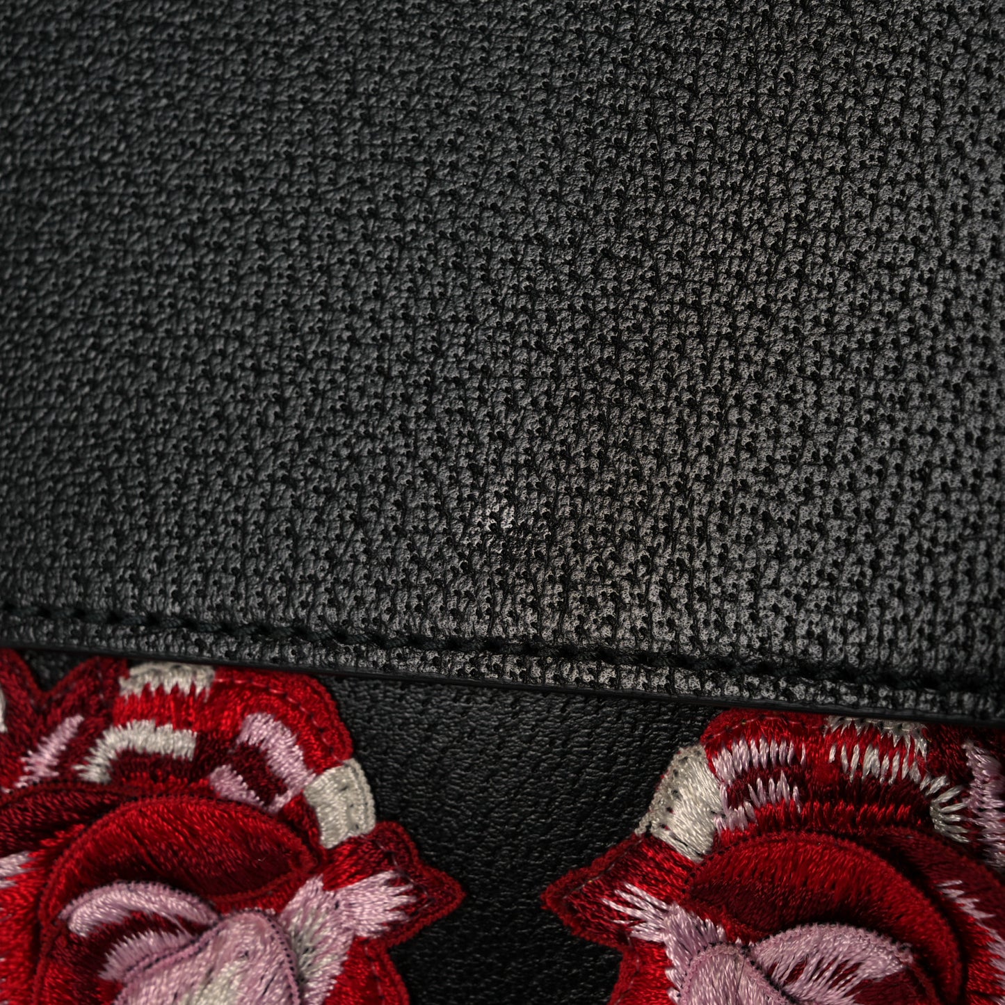Calfskin Web Floral Embroidered Medium Dionysus Shoulder Bag Black