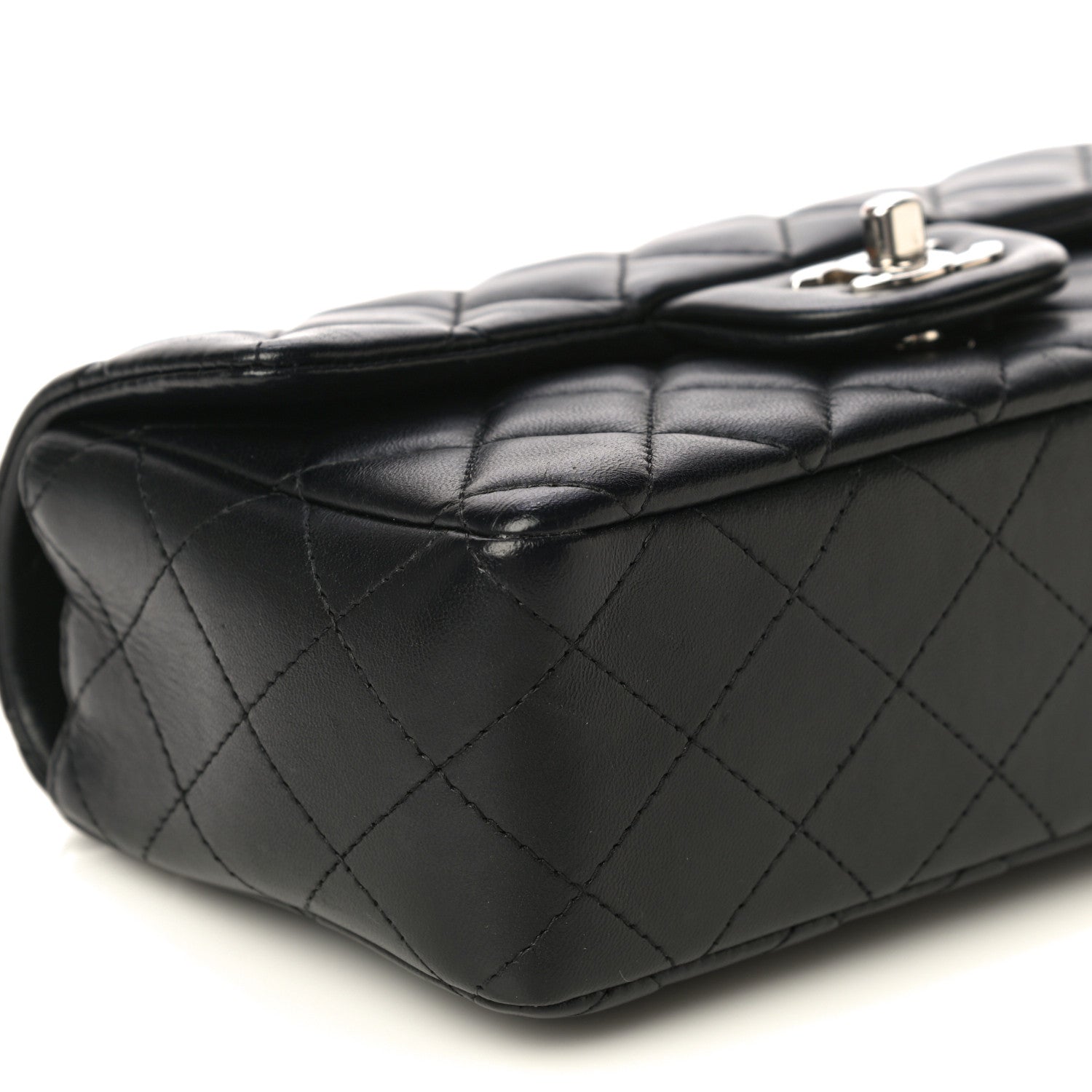 Chanel Lambskin Quilted Mini Rectangular Flap Black 9 of 12