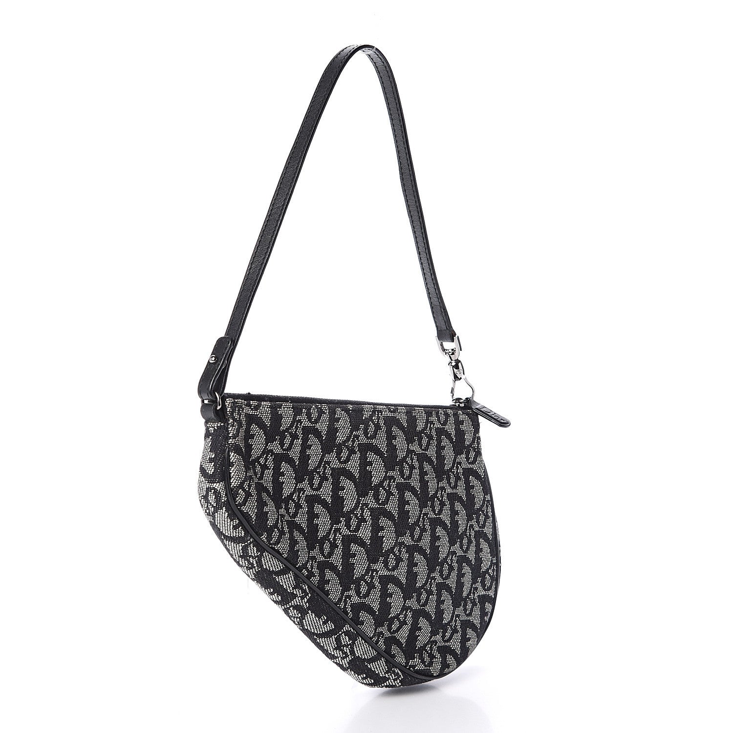 Christian Dior Monogram Mini Saddle Pochette Black 2 of 8