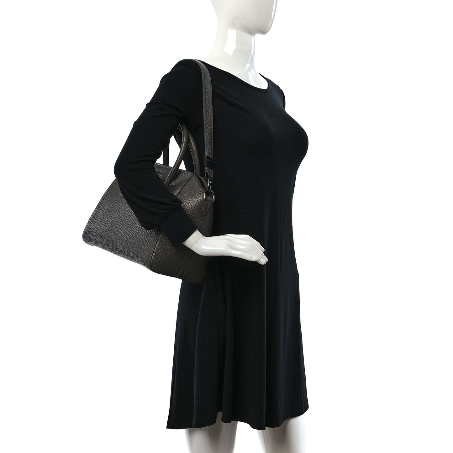 Pebbled Calfskin Small Antigona Dark Grey
