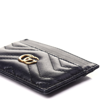 Gucci Calfskin Matelasse GG Marmont Card Holder Black 8 of 9
