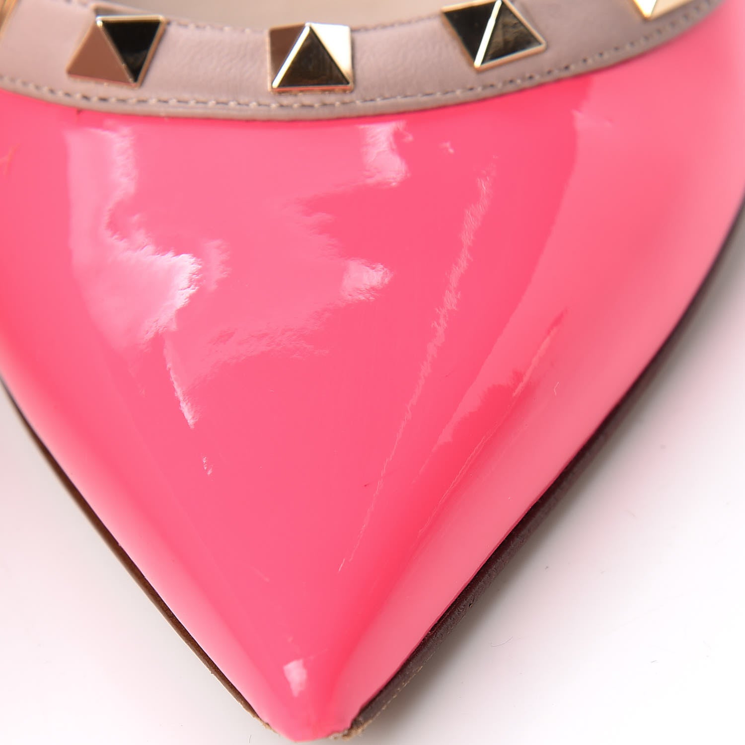 Valentino Garavani Patent Nappa Rockstud Ballerina Flats 38 Fuxia Fluo Poudre 19 of 20