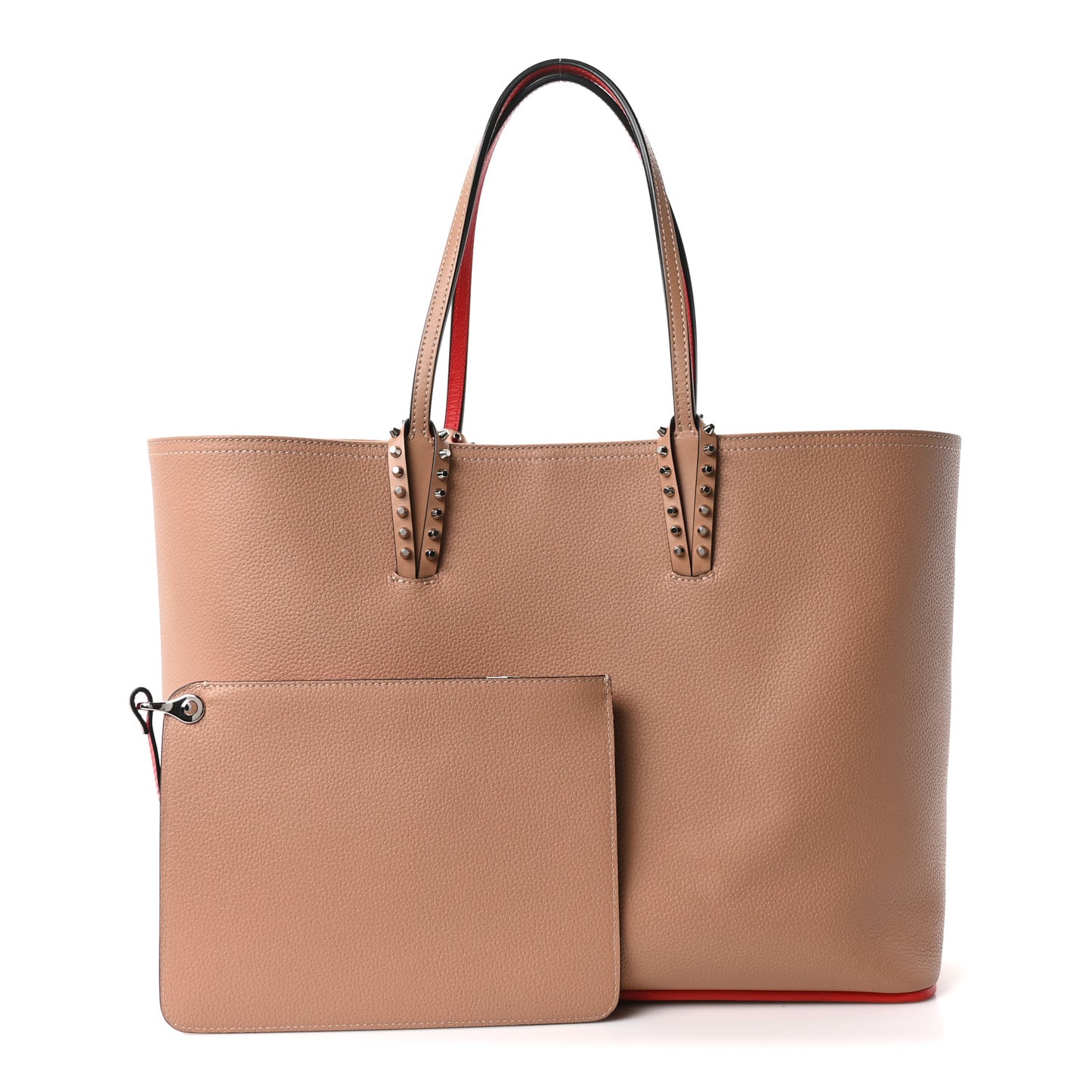Calfskin Spikes East West Cabata Tote Nude