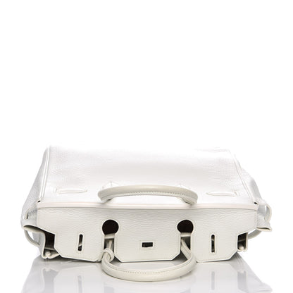 Hermes Taurillon Clemence Birkin 30 White 8 of 33