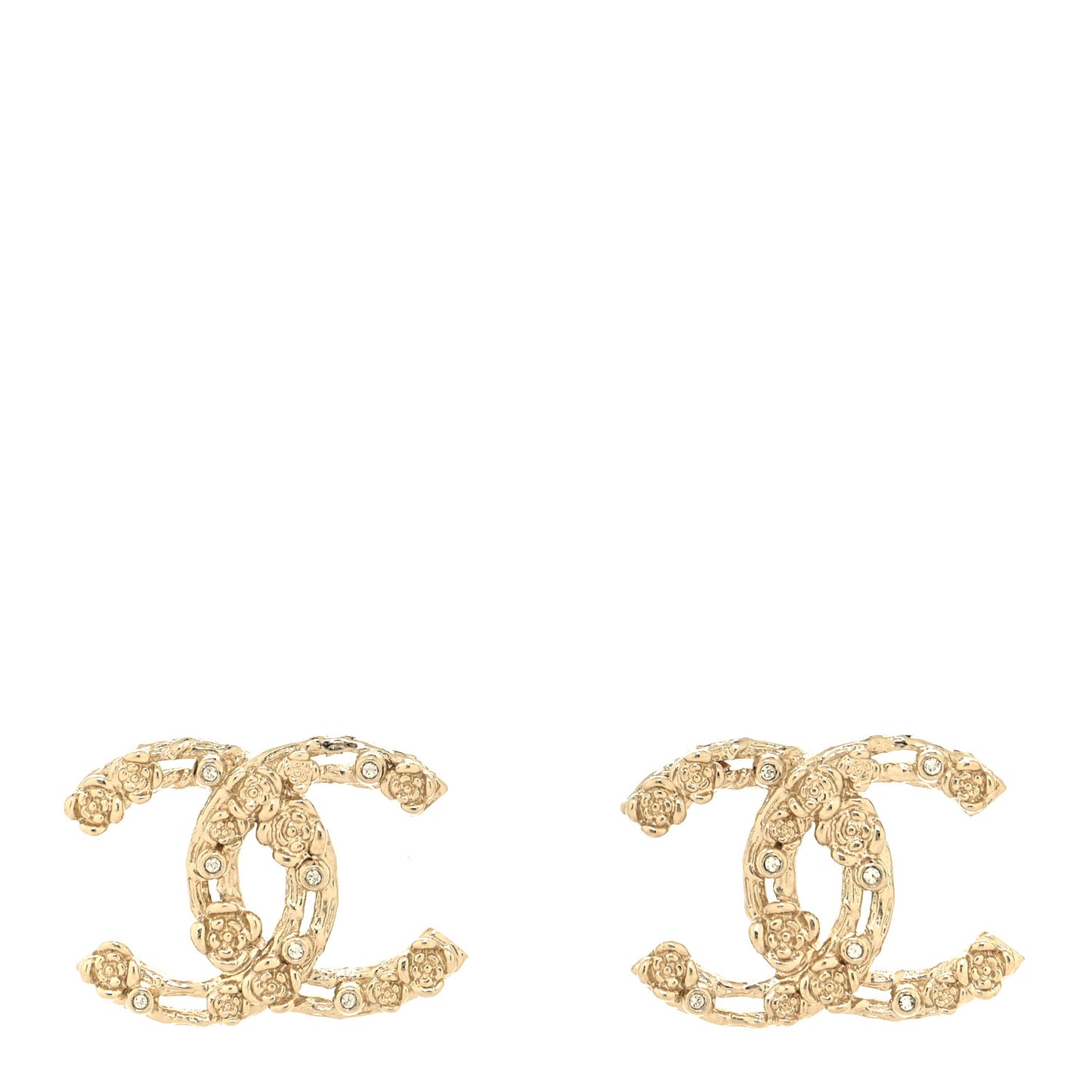 Crystal CC Camellia Earrings Gold
