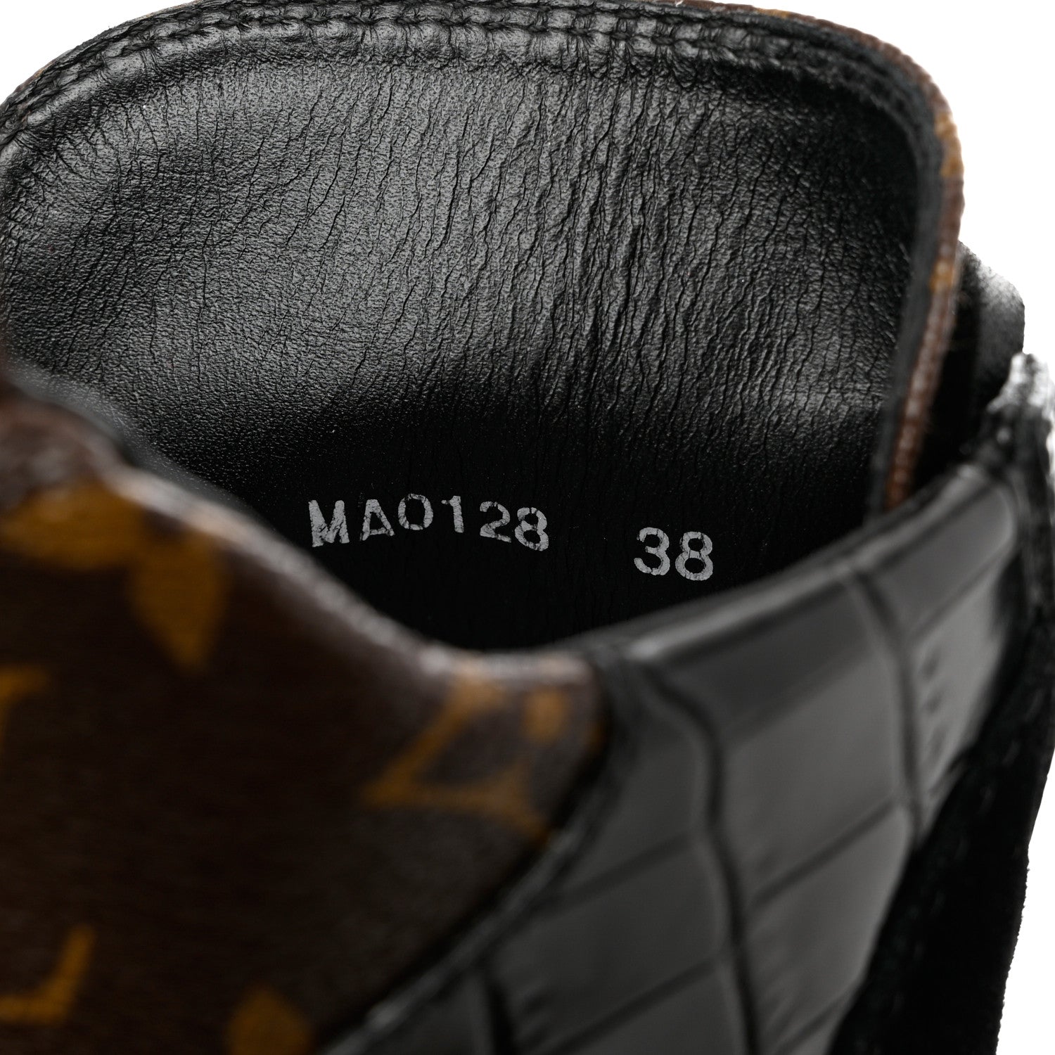 Louis Vuitton Suede Calfskin Monogram Laureate Platform Desert Boots 38 Black 6 of 11